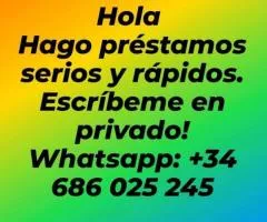 Hago préstamos serios y rápidos